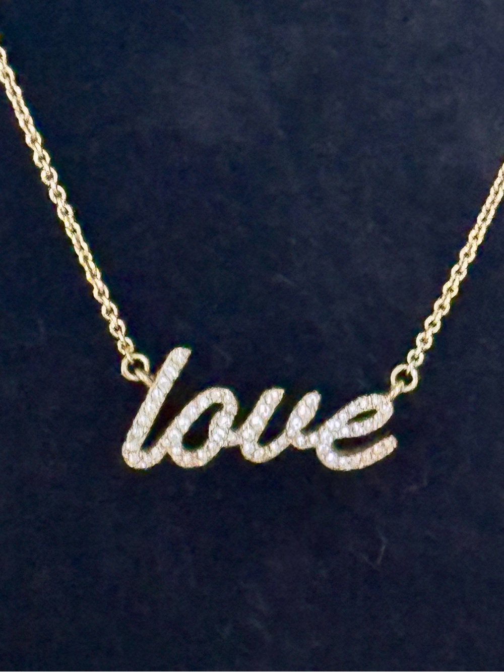 kate spade Gold Crystal 'love' Script Necklace - Picture 5 of 9